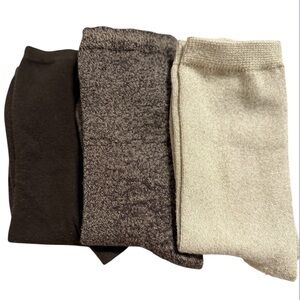 Set of Three Cozy Socks in Neutral Tones